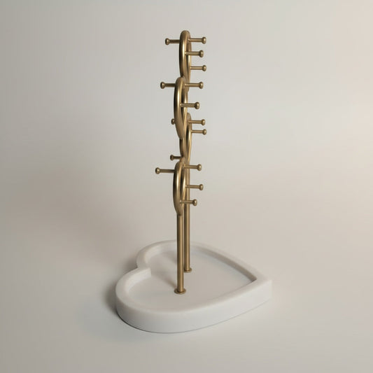 Indian White Marble With Brass Part - detail view - Stonewood Studio