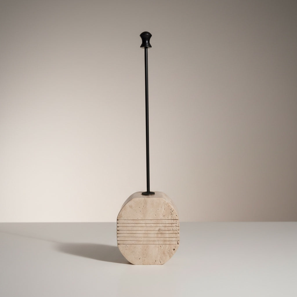 Beige Traventine With Brass Rod