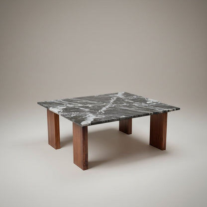 Cosmic Black Marble With Acasia Wooden Base