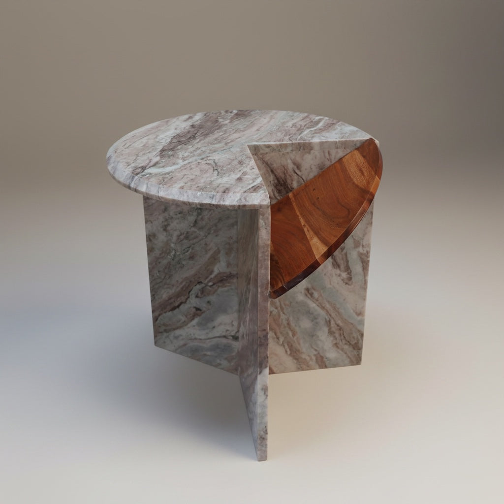 Toronto Marble With Acasia Wooden Side