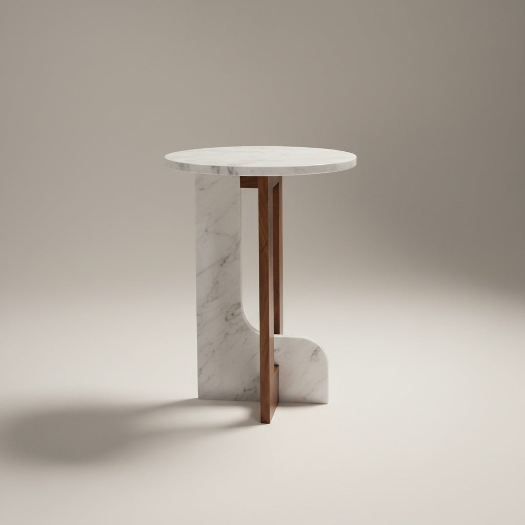 Indian White Marble With Acasia Wood
