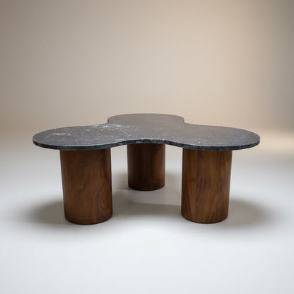 Ocean Black Marble With Acasia Wooden Base