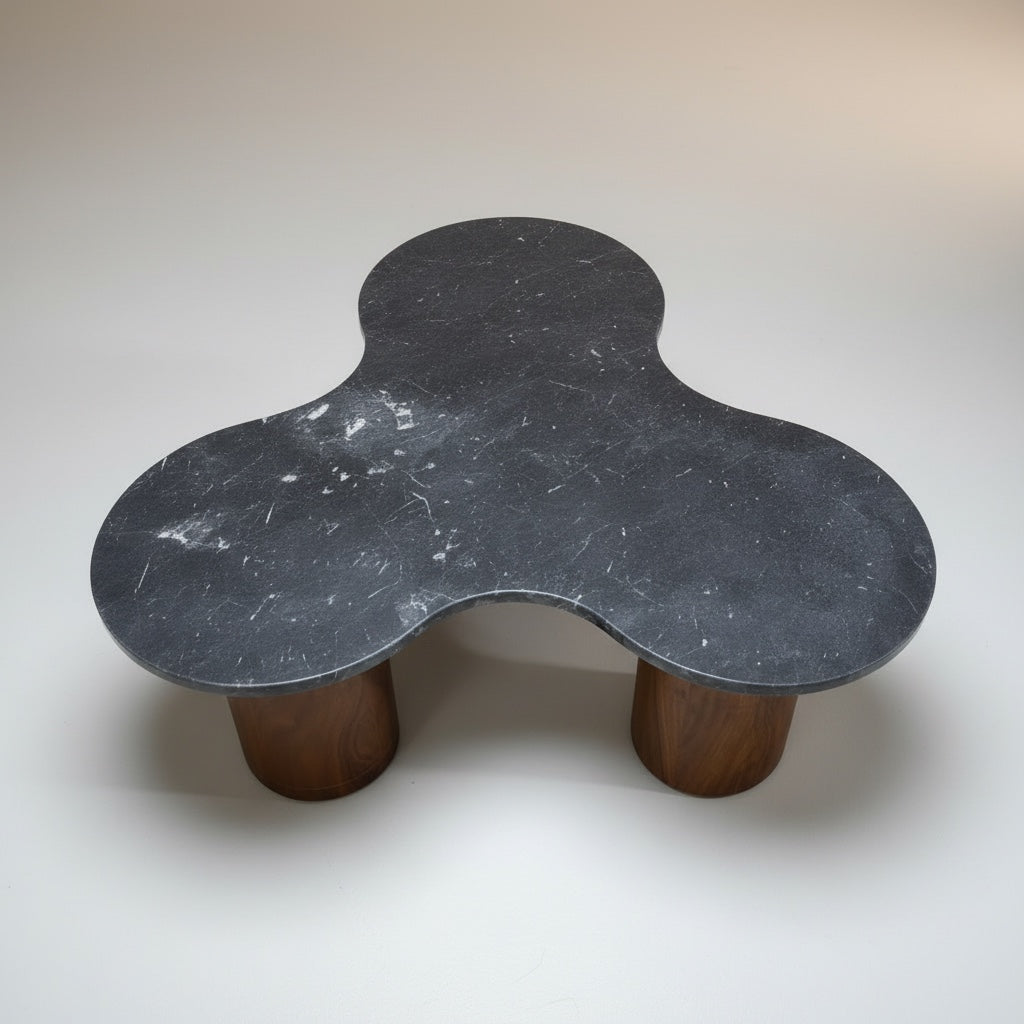 Ocean Black Marble With Acasia Wooden Base