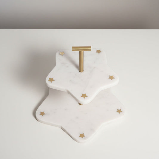 Indian White Marble With Brass Inlay and Metal Rod - detail view - Stonewood Studio