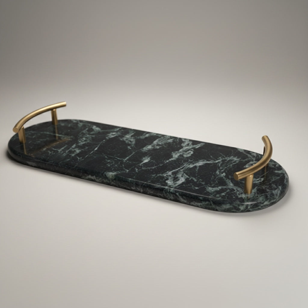 Spider Green Marble With Brass Handle