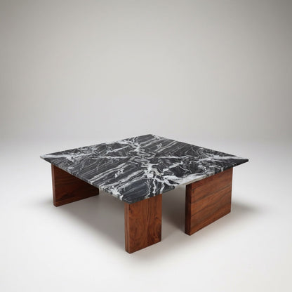 Cosmic Black Marble With Acasia Wooden Base