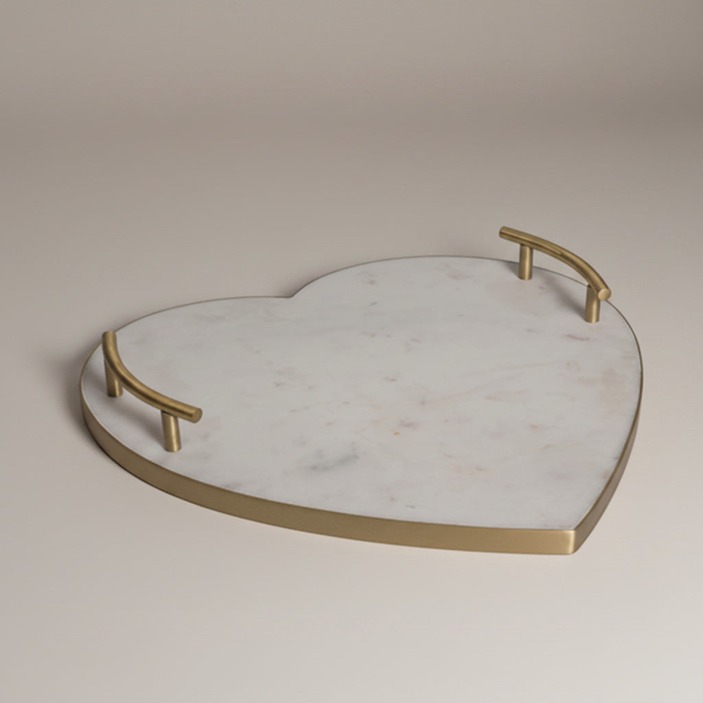 Indian White Marble With Brass Frame With Brass Handle