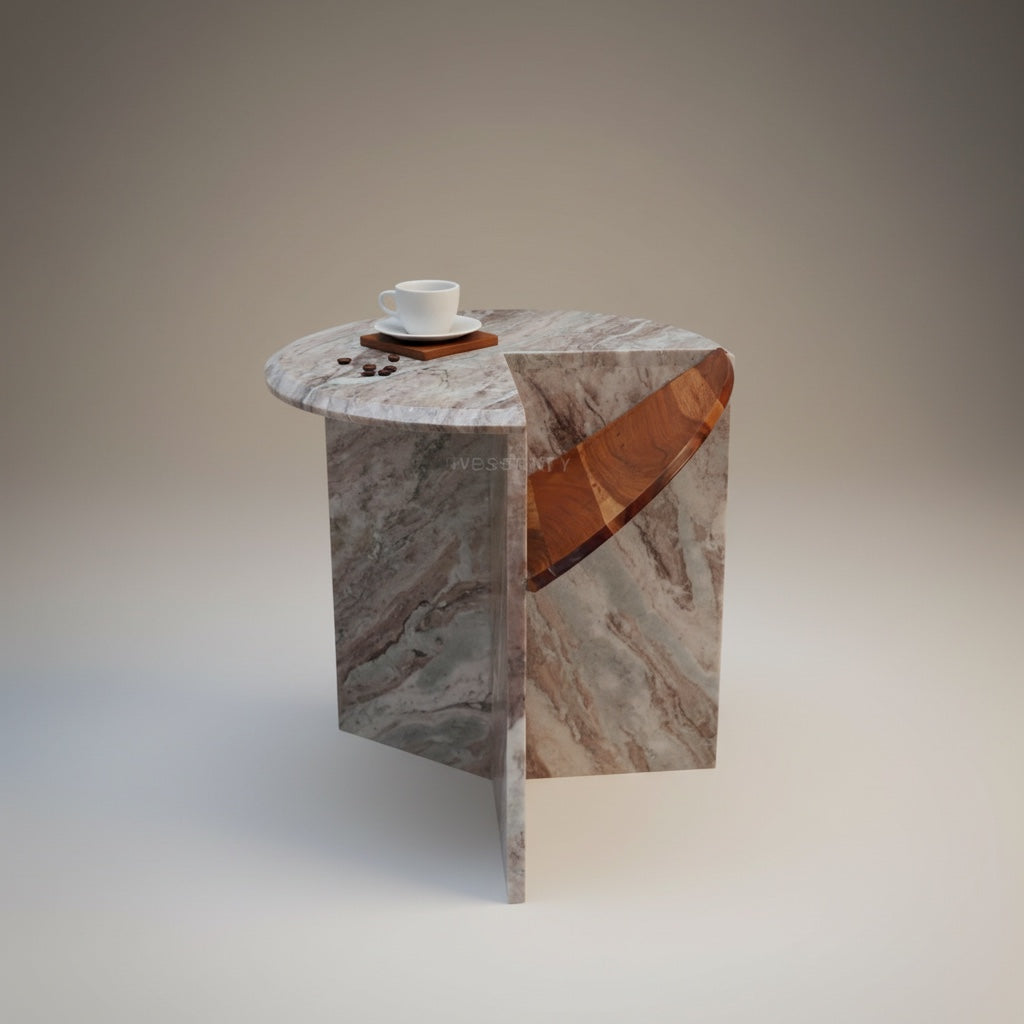 Toronto Marble With Acasia Wooden Side