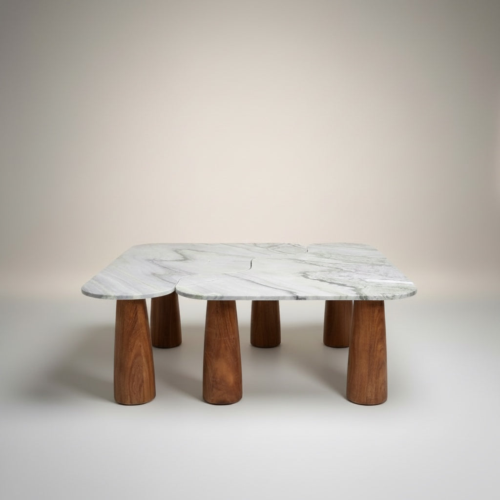 Himalayan Green Marble With Acasia Wooden Base