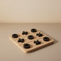 Beige Traventine Marble With Metal Game Set