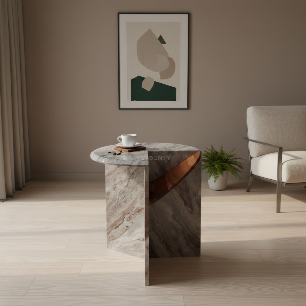 Toronto Marble With Acasia Wooden Side