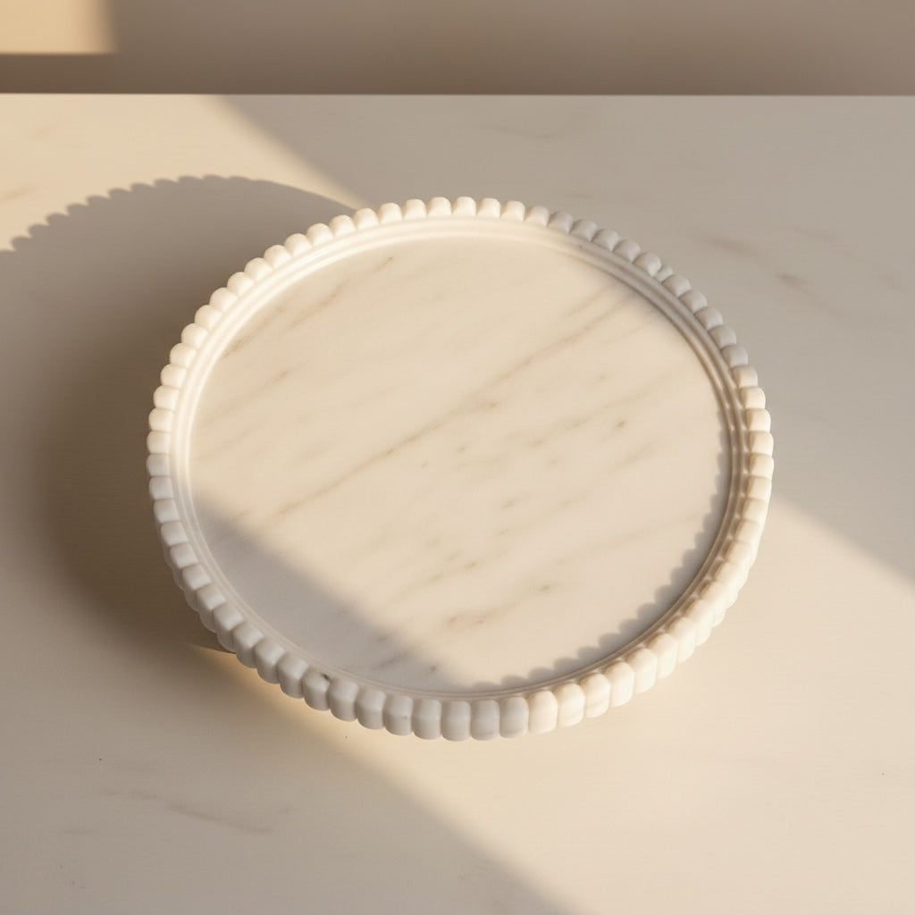 Indian White Marble - side view - Stonewood Studio
