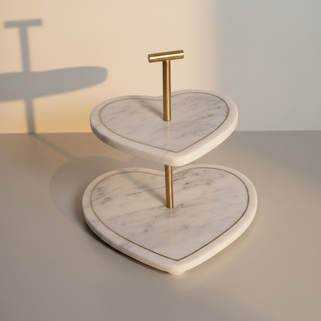 Indian White Marble With Brass Inlay and Metal Rod - detail view - Stonewood Studio