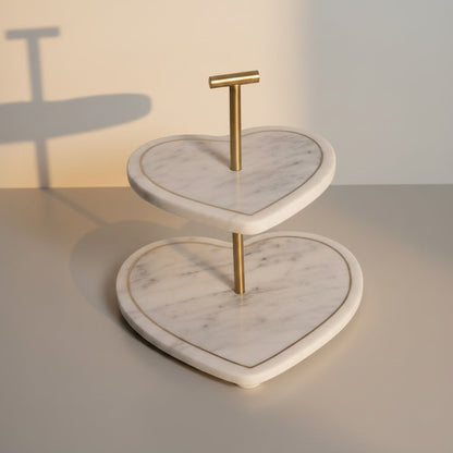 Indian White Marble With Brass Inlay and Metal Rod - detail view - Stonewood Studio