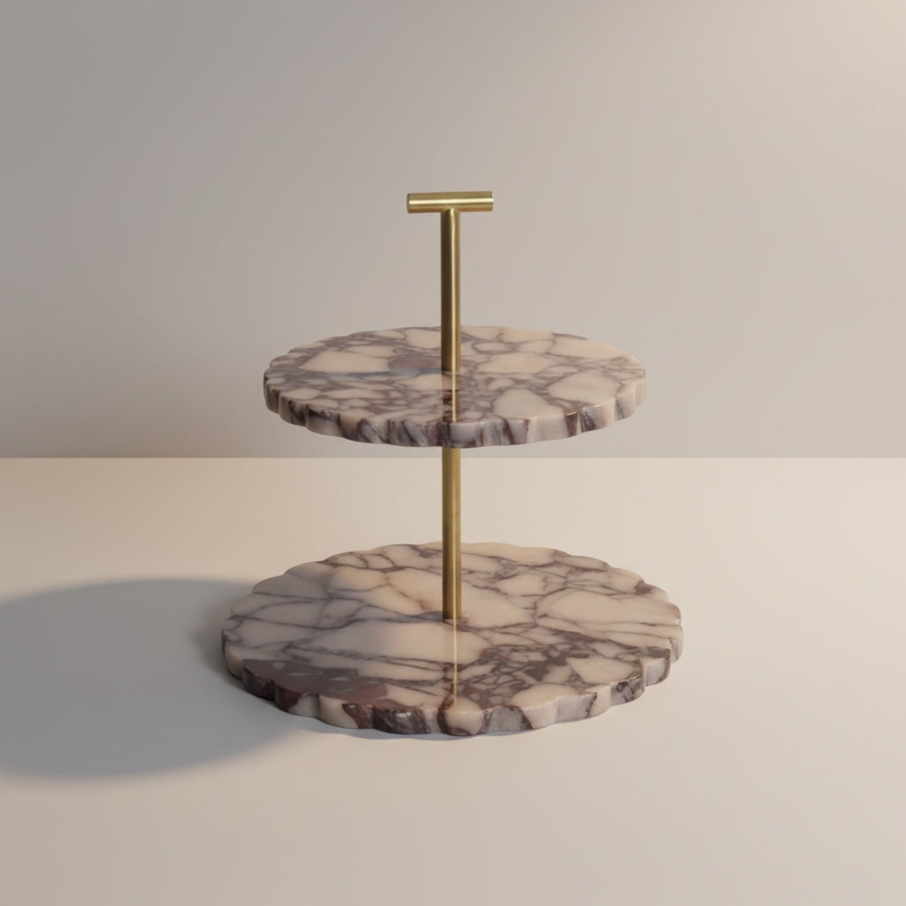 Kalikatta Marble Two-Tier Cake Stand | Stonewood