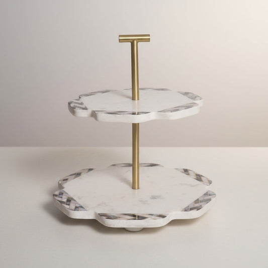 White Marble Cake Stand Digital Art | Stonewood